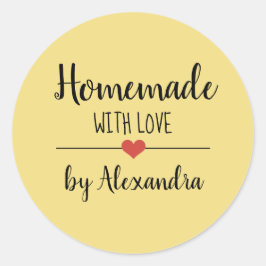 Eigene Ausführung mit Liebe-Gelb-Schrift Runder Aufkleber