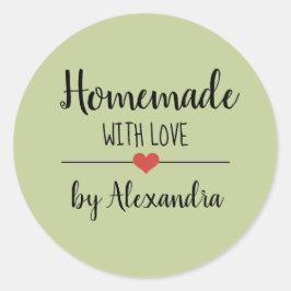 Eigene Ausführung mit Liebe-Grün-Schrift Runder Aufkleber