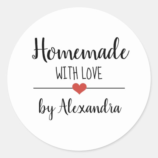 Eigene Ausführung mit Liebe Runder Aufkleber (Vorderseite)