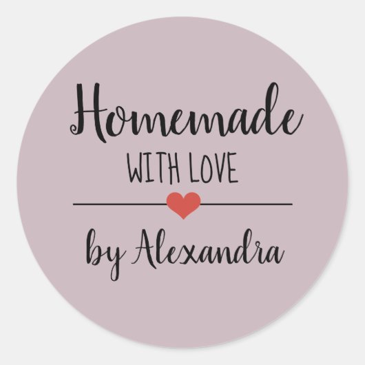 Eigene Ausführung mit lila Liebe-Schrift Runder Aufkleber (Vorderseite)