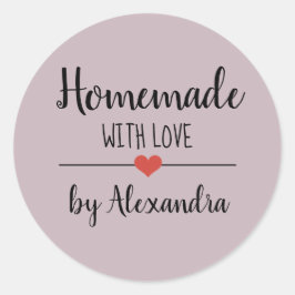 Eigene Ausführung mit lila Liebe-Schrift Runder Aufkleber