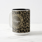 Eigene Außenleoparddrucke Zweifarbige Tasse (Vorderseite Links)