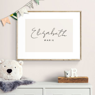 Eigene Babyname Drucken Minimalistisches Kinderzim Poster