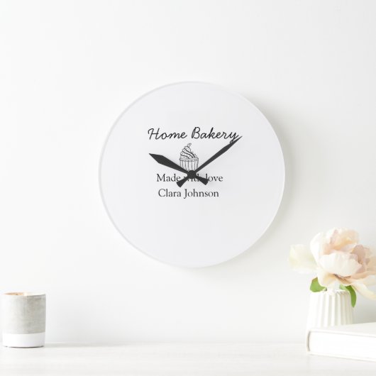 Eigene Bäckerei fügen Sie Ihren eigenen Textnamen  Große Wanduhr (Zuhause)