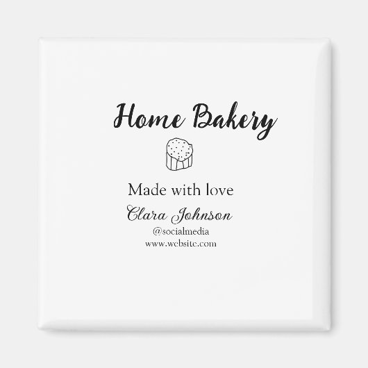 Eigene Bäckerei fügen Sie Ihren eigenen Textnamen  Magnet (Vorne)