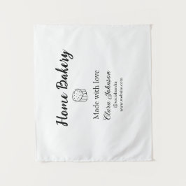 Eigene Bäckerei fügen Sie Ihren eigenen Textnamen  Wandteppich