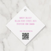 Eigene Bäckerei Kuchen einfachen qr Code Gefälte T Geschenkanhänger (Rückseite)