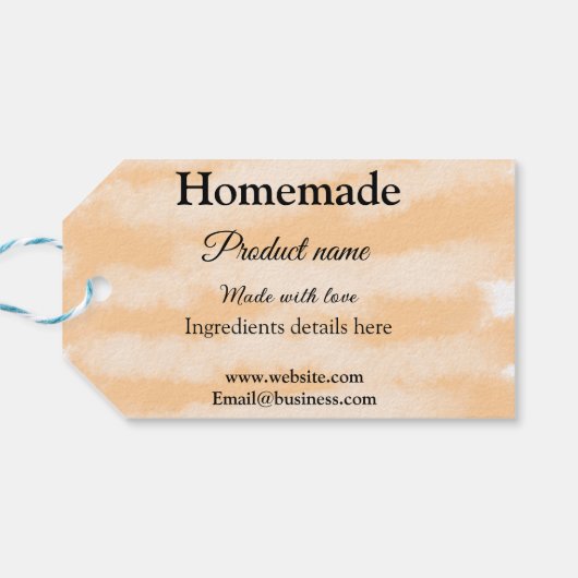 Eigene Bäckerei mit Liebe ergänzen die Website Geschenkanhänger (Rückseite Horizontal)