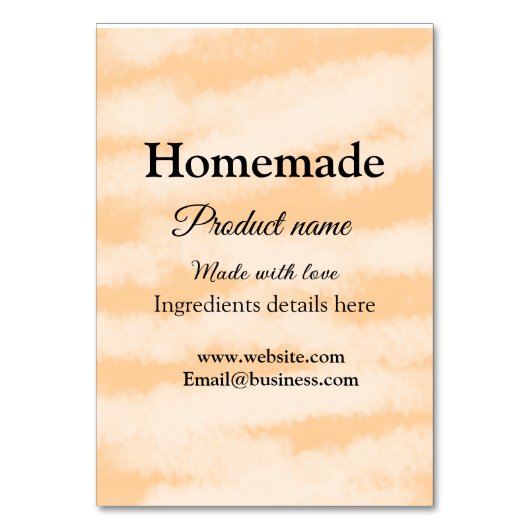 Eigene Bäckerei mit Liebe ergänzen die Website Tischnummer (Vorderseite)