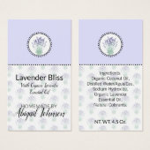 Eigene Bath & Body Label Lavendel | Geschenkmarke (Vorne & Hinten)