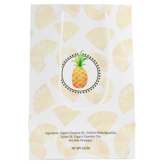 Eigene Bath-und Körperpackung | Ananas Mittlere Geschenktüte (Rückseite)