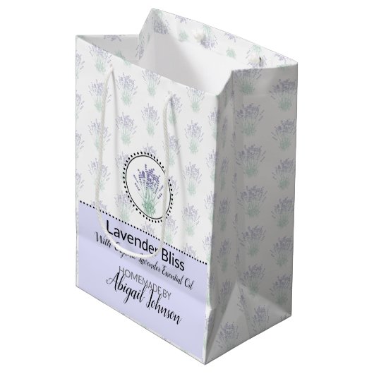 Eigene Bath-und Körperpackung | Lavendel Mittlere Geschenktüte (Vorderseite Schrägansicht)