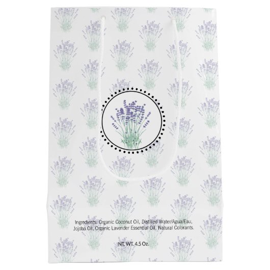 Eigene Bath-und Körperpackung | Lavendel Mittlere Geschenktüte (Rückseite)