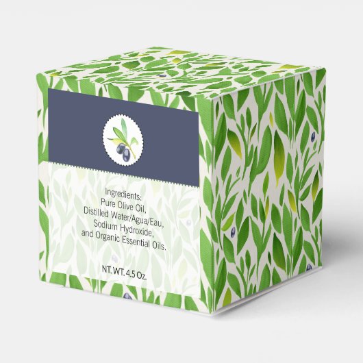 Eigene Bath-und Körperpackung | Olive Oil Box Geschenkschachtel (Rückseite)
