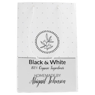 Eigene Bath-und Körperpackung   Schwarz/Weiß Mittlere Geschenktüte