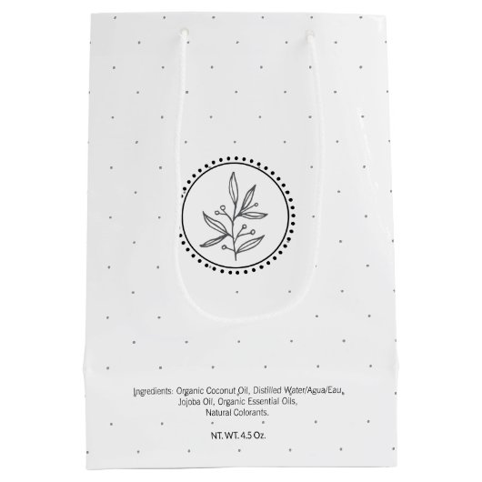 Eigene Bath-und Körperpackung | Schwarz/Weiß Mittlere Geschenktüte (Rückseite)