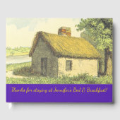 Eigene Bed & Breakfast Name + rustikale Hütte Gästebuch (Vorderseite)