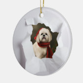 Eigene Begleiter durch Weihnachten pinkeln Keramik Ornament (Links)