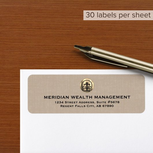 Eigene Beige-Linen-Etiketten für die Print-Adresse