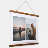 Eigene benutzerdefinierte 2-FotoCollage hinzufügen Wandteppich Mit Holzrahmen (Gewinkelt)