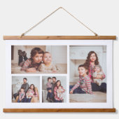 Eigene benutzerdefinierte 4-FotoCollage hinzufügen Wandteppich Mit Holzrahmen (Vorne)