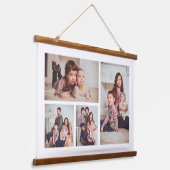 Eigene benutzerdefinierte 4-FotoCollage hinzufügen Wandteppich Mit Holzrahmen (Gewinkelt)