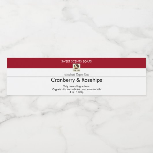 Eigene Beschriftung für das Logo "Red Soap Bar Fla Wasserflaschenetikett (Einzelnes Label)