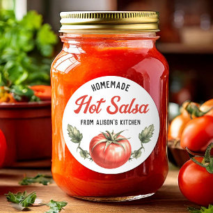 Eigene Bezeichnung für die Hot Salsa Canning Runder Aufkleber