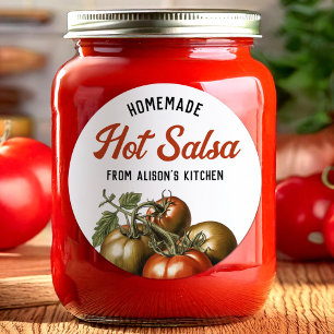 Eigene Bezeichnung für die Hot Salsa Canning Runder Aufkleber