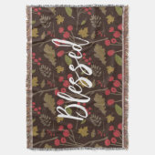 Eigene Blätter aus Herbst auf braun Decke (Vorderseite Vertikal)