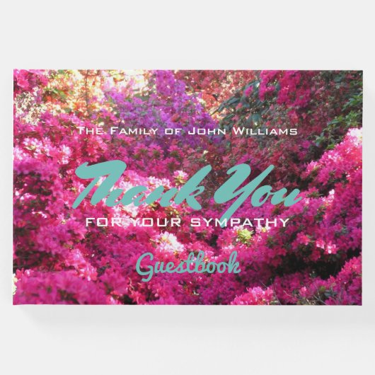 Eigene Blumenpracht im Beileid Woods Danke Gästebuch (Vorderseite)