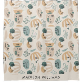 Eigene botanische Motive mit Personalisiertem Name Duschvorhang