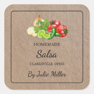 Eigene Briefmarke Salsa Square Quadratischer Aufkleber