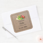 Eigene Briefmarke Salsa Square Quadratischer Aufkleber (Umschlag)