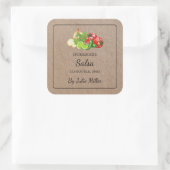 Eigene Briefmarke Salsa Square Quadratischer Aufkleber (Tasche)
