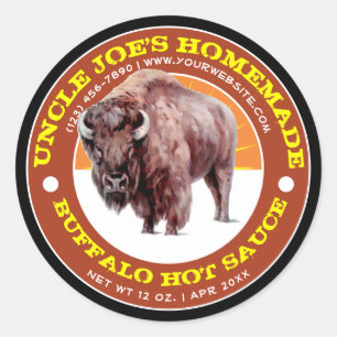 Eigene Buffalo Hot Sauce Label-Vorlage Runder Aufkleber