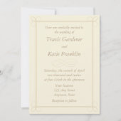 Eigene Creme oder Ecru Einladung - Scroll Design (Vorderseite)