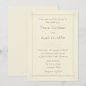 Eigene Creme oder Ecru Einladung - Scroll Design (Vorne/Hinten)