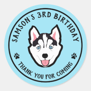 Eigene Dankeschön Hunde Party Stickers