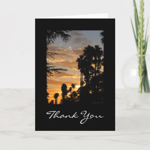 Eigene Dankeschön Palm Tree Sunset Art Card Dankeskarte