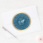 Eigene Danksagung an die Kuh-Etikett Gold-Grenze Runder Aufkleber (Umschlag)