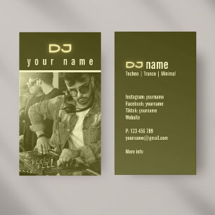 Eigene DJ-Foto-Techno-gelbe Visitenkarte