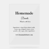 Eigene Donuts mit Liebe ergänzen Text-Website Acrylschild (Vorderseite)