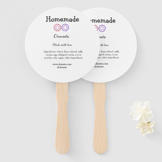 Eigene Donuts mit Liebe ergänzen Text-Website Fächer (Vorne und Hinten)