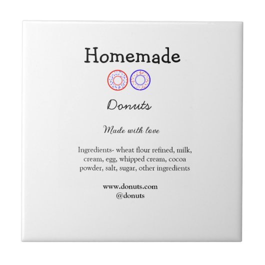 Eigene Donuts mit Liebe ergänzen Text-Website Fliese (Vorderseite)