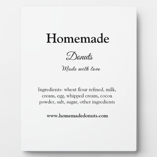 Eigene Donuts mit Liebe ergänzen Text-Website Fotoplatte (Vorderseite)