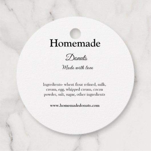 Eigene Donuts mit Liebe ergänzen Text-Website Geschenkanhänger (Rückseite)