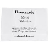 Eigene Donuts mit Liebe ergänzen Text-Website Große Geschenktüte (Rückseite)