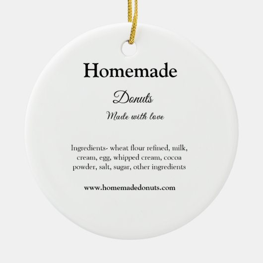 Eigene Donuts mit Liebe ergänzen Text-Website Keramik Ornament (Vorne)
