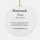 Eigene Donuts mit Liebe ergänzen Text-Website Keramik Ornament (Hinten)